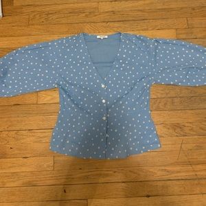 Madewell baby blue blouse